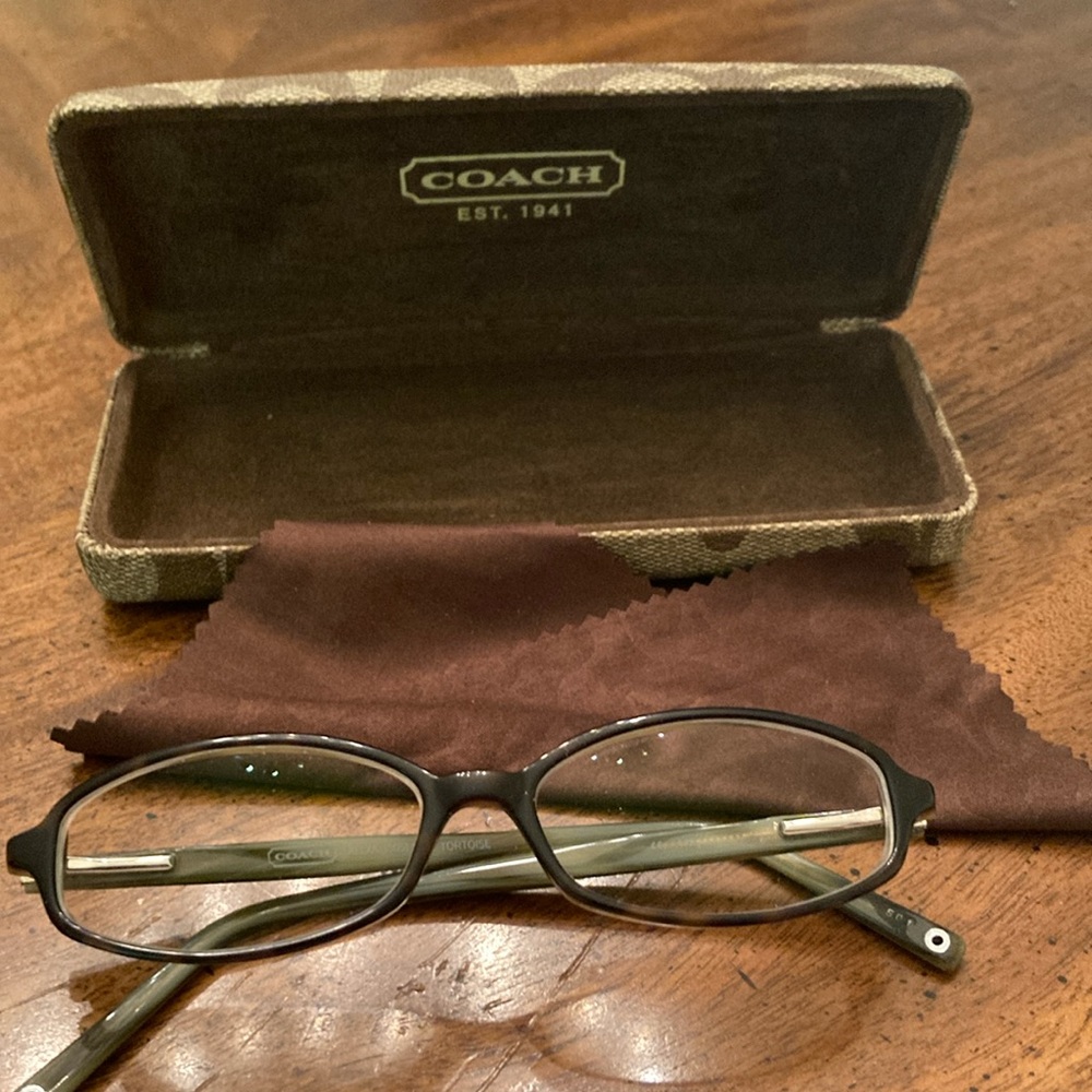 Coach glasses, case and clean cloth